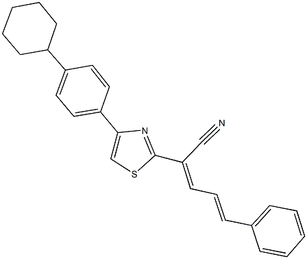 (2E,4E)-2-[4-(4-cyclohexylphenyl)-1,3-thiazol-2-yl]-5-phenyl-2,4-pentadienenitrile Struktur