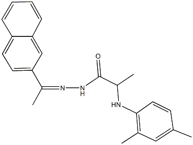 2-(2,4-dimethylanilino)-N'-[1-(2-naphthyl)ethylidene]propanohydrazide Struktur