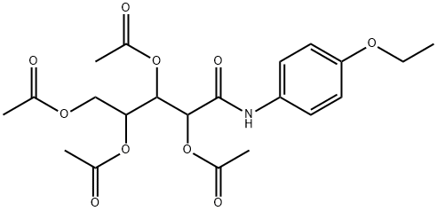 2-(acetyloxy)-1-[1,2-bis(acetyloxy)ethyl]-3-(4-ethoxyanilino)-3-oxopropyl acetate Struktur
