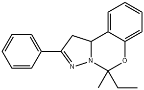 5-ethyl-5-methyl-2-phenyl-1,10b-dihydropyrazolo[1,5-c][1,3]benzoxazine Struktur