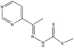 methyl 2-[1-(4-pyrimidinyl)ethylidene]hydrazinecarbodithioate Struktur