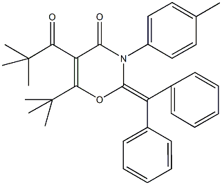 144542-90-5 6-tert-butyl-5-(2,2-dimethylpropanoyl)-2-(diphenylmethylene)-3-(4-methylphenyl)-2,3-dihydro-4H-1,3-oxazin-4-one
