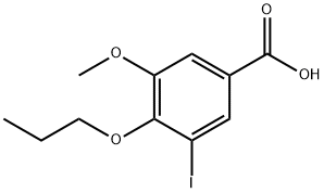 3-碘-5-甲氧基-4-丙氧基苯甲酸 结构式