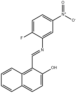 1-[({2-fluoro-5-nitrophenyl}imino)methyl]-2-naphthol Struktur