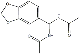 N-[(acetylamino)(1,3-benzodioxol-5-yl)methyl]acetamide Struktur