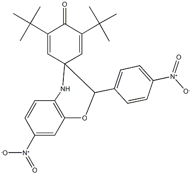 2',6'-ditert-butyl-7-nitro-2-(4-nitrophenyl)-3,4-dihydrospiro(2H-[1,4]benzoxazine-3,4'-[2,5]cyclohexadiene)-1'-one,147424-19-9,结构式