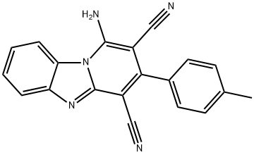 1-amino-3-(4-methylphenyl)pyrido[1,2-a]benzimidazole-2,4-dicarbonitrile, 150651-39-1, 结构式