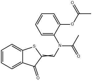2-{acetyl[(3-oxo-1-benzothien-2(3H)-ylidene)methyl]amino}phenyl acetate Structure