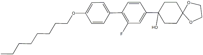 8-[2-fluoro-4'-(octyloxy)[1,1'-biphenyl]-4-yl]-1,4-dioxaspiro[4.5]decan-8-ol Structure