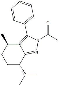 2-acetyl-7-isopropyl-4-methyl-3-phenyl-4,5,6,7-tetrahydro-2H-indazole Structure