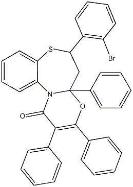 156875-27-3 6-(2-bromophenyl)-2,3,4a-triphenyl-5,6-dihydro-1H,4aH-[1,3]oxazino[2,3-d][1,5]benzothiazepin-1-one