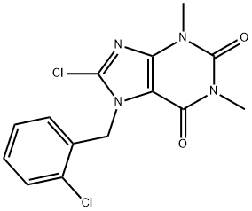 8-chloro-7-(2-chlorobenzyl)-1,3-dimethyl-3,7-dihydro-1H-purine-2,6-dione 结构式