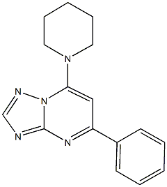 5-phenyl-7-(1-piperidinyl)[1,2,4]triazolo[1,5-a]pyrimidine Struktur