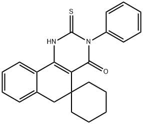 3-phenyl-2-thioxo-2,3,5,6-tetrahydrospiro(benzo[h]quinazoline-5,1'-cyclohexane)-4(1H)-one Struktur