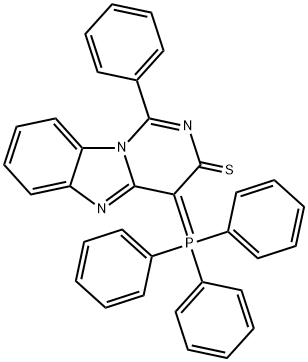 1-phenyl-4-(triphenylphosphoranylidene)pyrimido[1,6-a]benzimidazole-3(4H)-thione Struktur