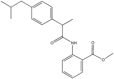 methyl 2-{[2-(4-isobutylphenyl)propanoyl]amino}benzoate Struktur