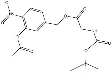 3-(acetyloxy)-4-nitrobenzyl [(tert-butoxycarbonyl)amino]acetate Struktur