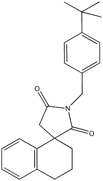 1-(4-tert-butylbenzyl)-1',2',3',4'-tetrahydrospiro[pyrrolidine-3,1'-naphthalene]-2,5-dione Struktur