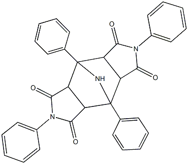 1,4,7,10-tetraphenyl-4,10,13-triazatetracyclo[5.5.1.0~2,6~.0~8,12~]tridecane-3,5,9,11-tetrone Struktur