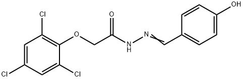 N'-(4-hydroxybenzylidene)-2-(2,4,6-trichlorophenoxy)acetohydrazide Structure