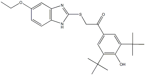 1-(3,5-ditert-butyl-4-hydroxyphenyl)-2-[(6-ethoxy-1H-benzimidazol-2-yl)sulfanyl]ethanone|