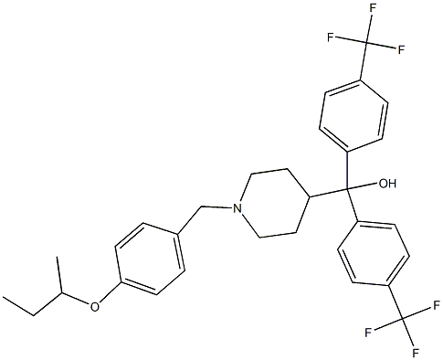 [1-(4-sec-butoxybenzyl)-4-piperidinyl]{bis[4-(trifluoromethyl)phenyl]}methanol Structure