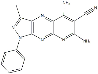 5,7-diamino-3-methyl-1-phenyl-1H-pyrazolo[3,4-b]pyrido[3,2-e]pyrazine-6-carbonitrile Structure