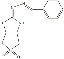 benzaldehyde (5,5-dioxidotetrahydrothieno[3,4-d][1,3]thiazol-2(3H)-ylidene)hydrazone 化学構造式