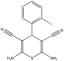 2,6-diamino-4-(2-iodophenyl)-4H-thiopyran-3,5-dicarbonitrile Struktur