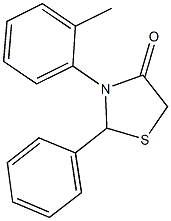 3-(2-methylphenyl)-2-phenyl-1,3-thiazolidin-4-one Structure