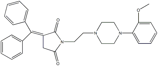 3-(diphenylmethylene)-1-{2-[4-(2-methoxyphenyl)-1-piperazinyl]ethyl}-2,5-pyrrolidinedione,206430-41-3,结构式