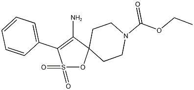 ethyl 4-amino-3-phenyl-spiro[5H-1,2-oxathiole-5,4'-piperidine]-1'-carboxylate 2,2-dioxide Structure