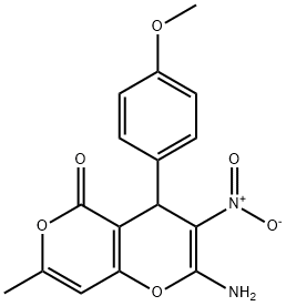 247079-72-7 2-amino-3-nitro-4-(4-methoxyphenyl)-7-methyl-4H,5H-pyrano[4,3-b]pyran-5-one