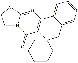 250216-01-4 5,6,9,10-tetrahydrospiro(7H-benzo[h][1,3]thiazolo[2,3-b]quinazoline-6,1'-cyclohexane)-7-one