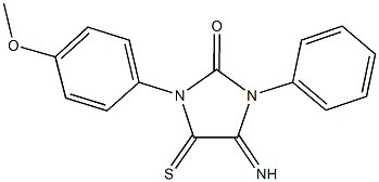 4-imino-1-(4-methoxyphenyl)-3-phenyl-5-thioxo-2-imidazolidinone Struktur