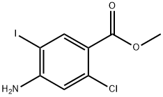 4-アミノ-2-クロロ-5-ヨード安息香酸メチル 化学構造式