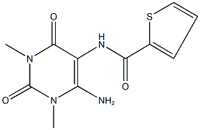 N-(6-amino-1,3-dimethyl-2,4-dioxo-1,2,3,4-tetrahydro-5-pyrimidinyl)-2-thiophenecarboxamide Struktur