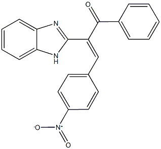 2-(1H-benzimidazol-2-yl)-3-{4-nitrophenyl}-1-phenyl-2-propen-1-one 化学構造式