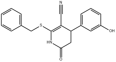 2-(benzylsulfanyl)-4-(3-hydroxyphenyl)-6-oxo-1,4,5,6-tetrahydro-3-pyridinecarbonitrile Structure