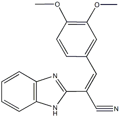 2-(1H-benzimidazol-2-yl)-3-(3,4-dimethoxyphenyl)acrylonitrile Struktur