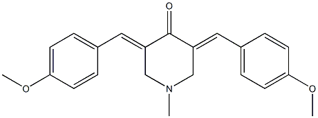 3,5-bis(4-methoxybenzylidene)-1-methyl-4-piperidinone Struktur