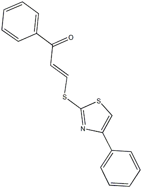 1-phenyl-3-[(4-phenyl-1,3-thiazol-2-yl)sulfanyl]-2-propen-1-one Struktur