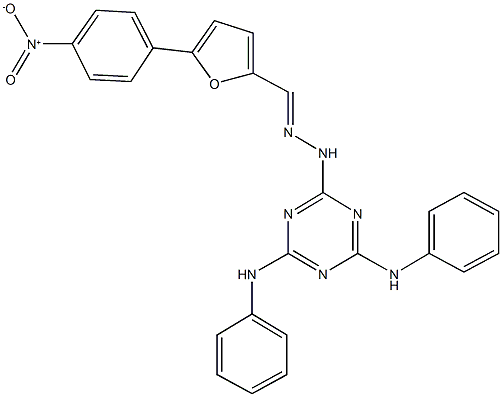 5-{4-nitrophenyl}-2-furaldehyde (4,6-dianilino-1,3,5-triazin-2-yl)hydrazone Structure
