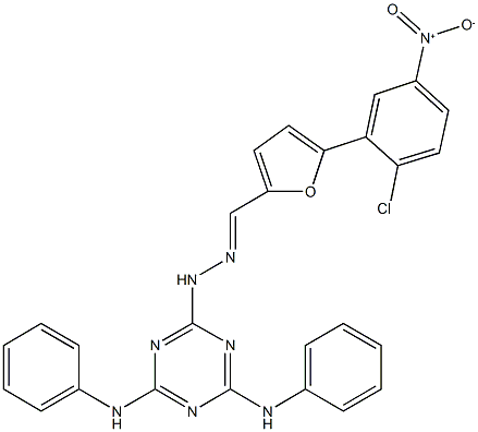 5-{2-chloro-5-nitrophenyl}-2-furaldehyde (4,6-dianilino-1,3,5-triazin-2-yl)hydrazone Structure