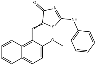 5-[(2-methoxy-1-naphthyl)methylene]-2-(phenylimino)-1,3-thiazolidin-4-one,292167-80-7,结构式
