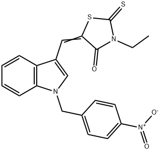 292169-75-6 3-ethyl-5-[(1-{4-nitrobenzyl}-1H-indol-3-yl)methylene]-2-thioxo-1,3-thiazolidin-4-one