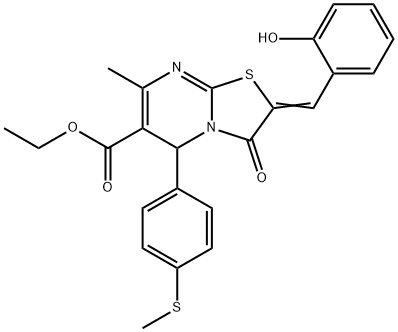 292641-62-4 ethyl 2-(2-hydroxybenzylidene)-7-methyl-5-[4-(methylsulfanyl)phenyl]-3-oxo-2,3-dihydro-5H-[1,3]thiazolo[3,2-a]pyrimidine-6-carboxylate