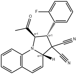 1-acetyl-2-(2-fluorophenyl)-1,2-dihydropyrrolo[1,2-a]quinoline-3,3(3aH)-dicarbonitrile Structure