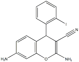 2,7-diamino-4-(2-iodophenyl)-4H-chromene-3-carbonitrile Struktur
