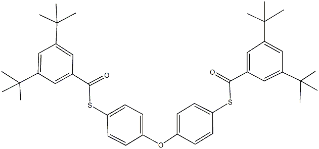 S-(4-{4-[(3,5-ditert-butylbenzoyl)sulfanyl]phenoxy}phenyl) 3,5-ditert-butylbenzenecarbothioate Structure